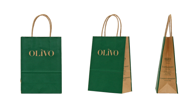 【単価20円台】オリーブオイル専門店様のオリジナル紙袋の制作事例